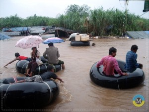 น้ำท่วมเมย พม่าหนีขึ้นฝั่ง