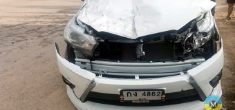 อุบัติเหตุรถกระบะปิ๊กอัพชนรถเก๋งบนถนนสายเอเชียแม่สอด